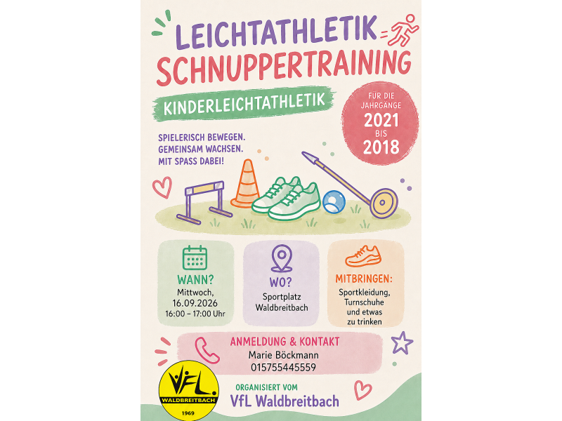 Kinderleichtathletik Schnuppertraining 2026-09-16 Kinderleichtathletik Schnuppertraining 2026-09-16
